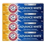 ARM & HAMMER Advance White Toothpaste, Teeth Whitening Baking Soda Toothpaste, Stain Defense, Fluoride, Clean Mint Flavor, 6.0 Oz (Pack of 4)