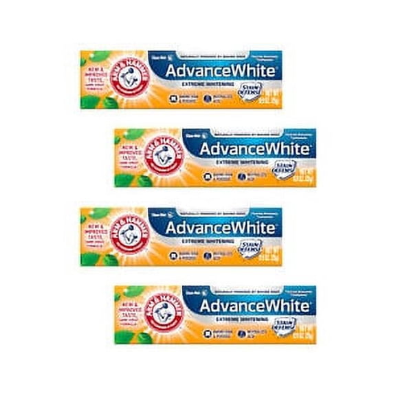 Arm & Hammer Advance White Toothpaste, Travel Size (0.9oz) - Pack of 4