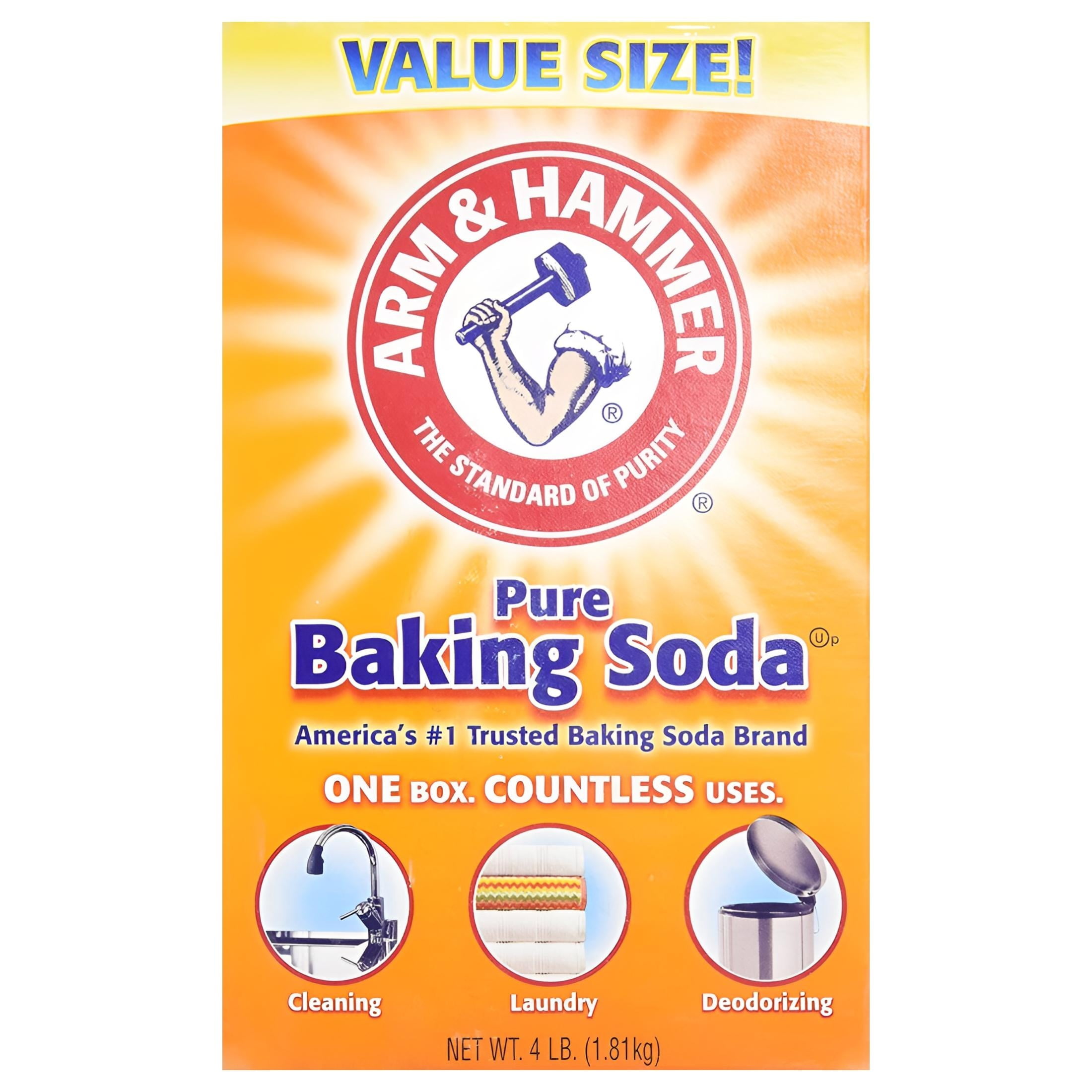 Arm and Hammer Baking Soda, 4 Pound Box -- 6 per Case.