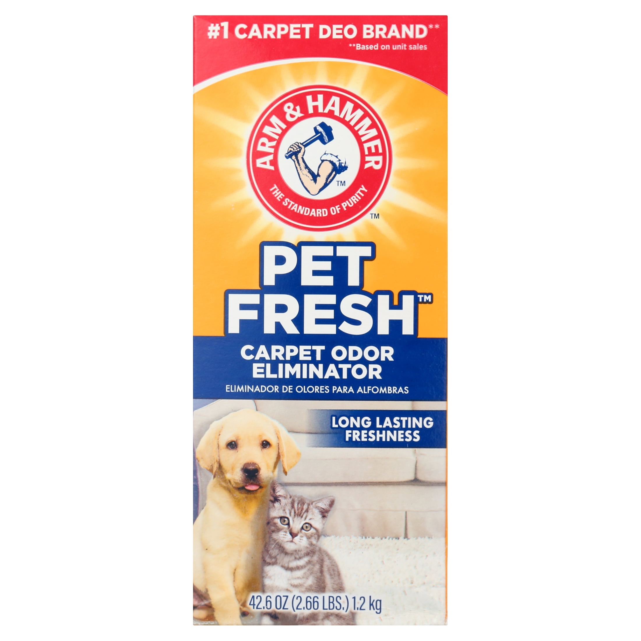 ARM & HAMMER Pet Fresh Carpet Odor Eliminator, for Homes with Dogs or Cats, 42.6 oz
