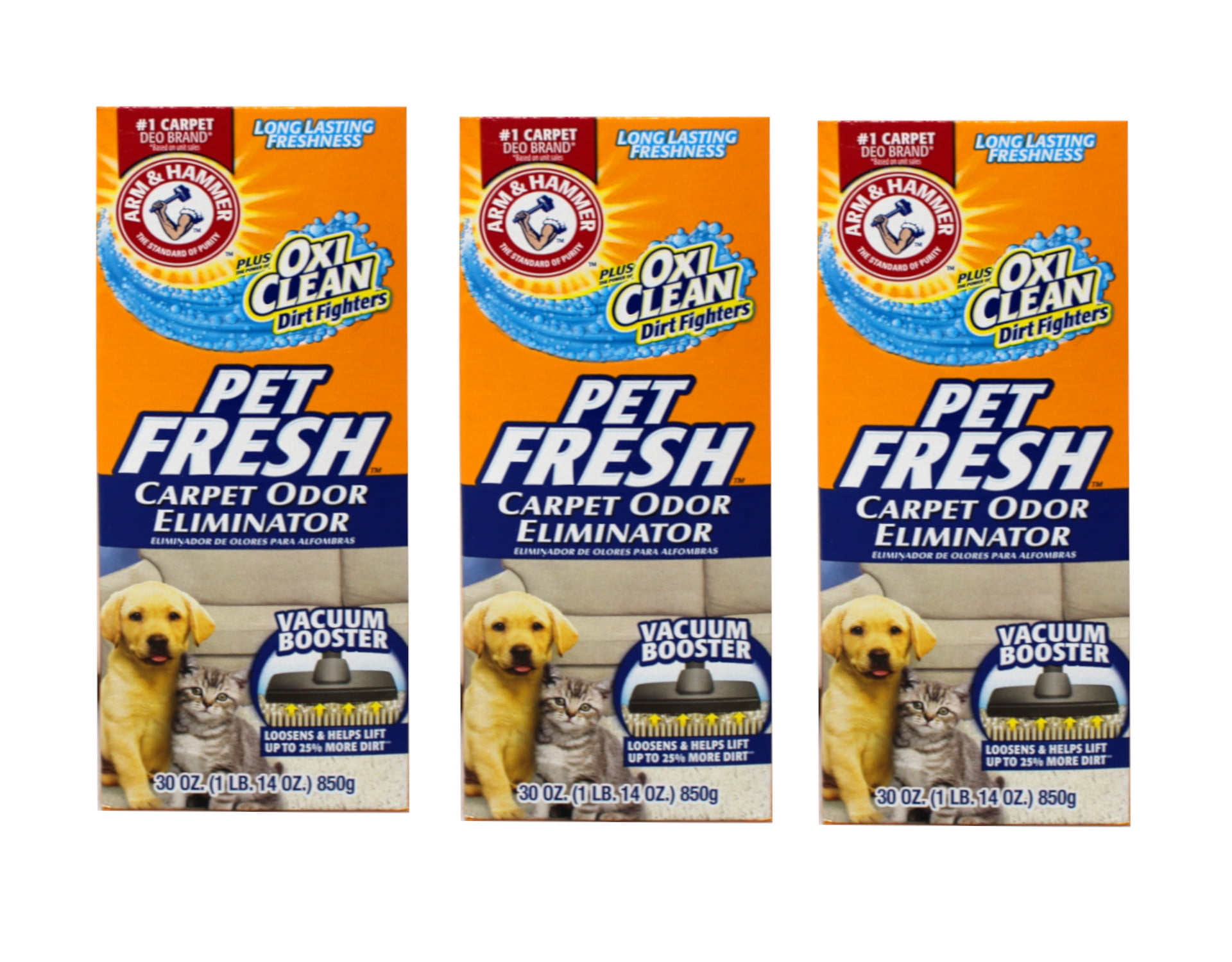 Arm & Hammer Carpet Pet Fresh Odor Eliminator 30 Oz, Pack of 3