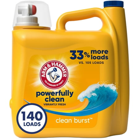 Arm & Hammer Clean Burst, 140 Loads Liquid Laundry Detergent, 140 Fl oz