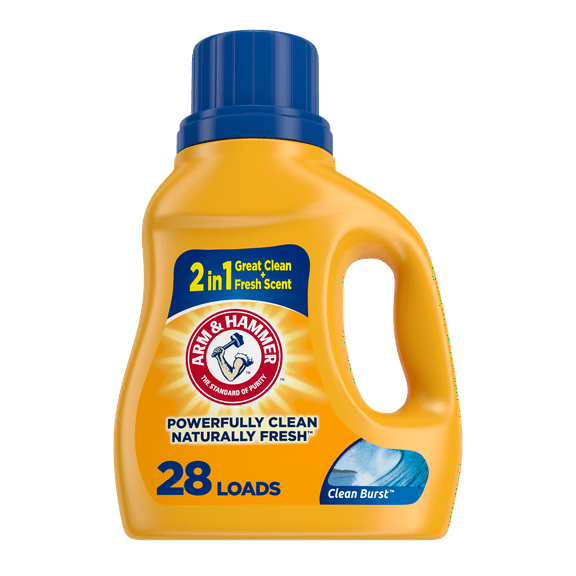 Arm & Hammer Clean Burst, 28 Loads Liquid Laundry Detergent, 28 Fl oz