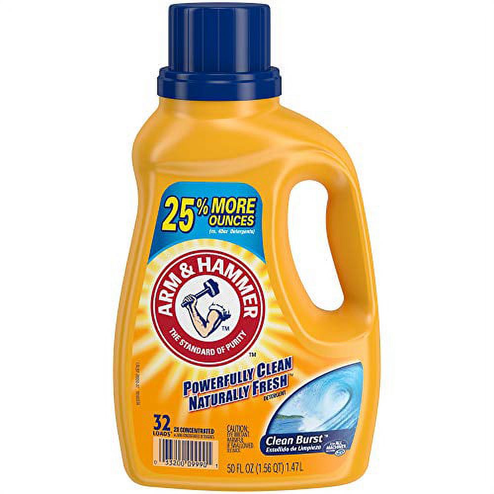 Arm & Hammer Clean Burst Liquid Laundry Detergent, 32 Loads, 50 oz, 3