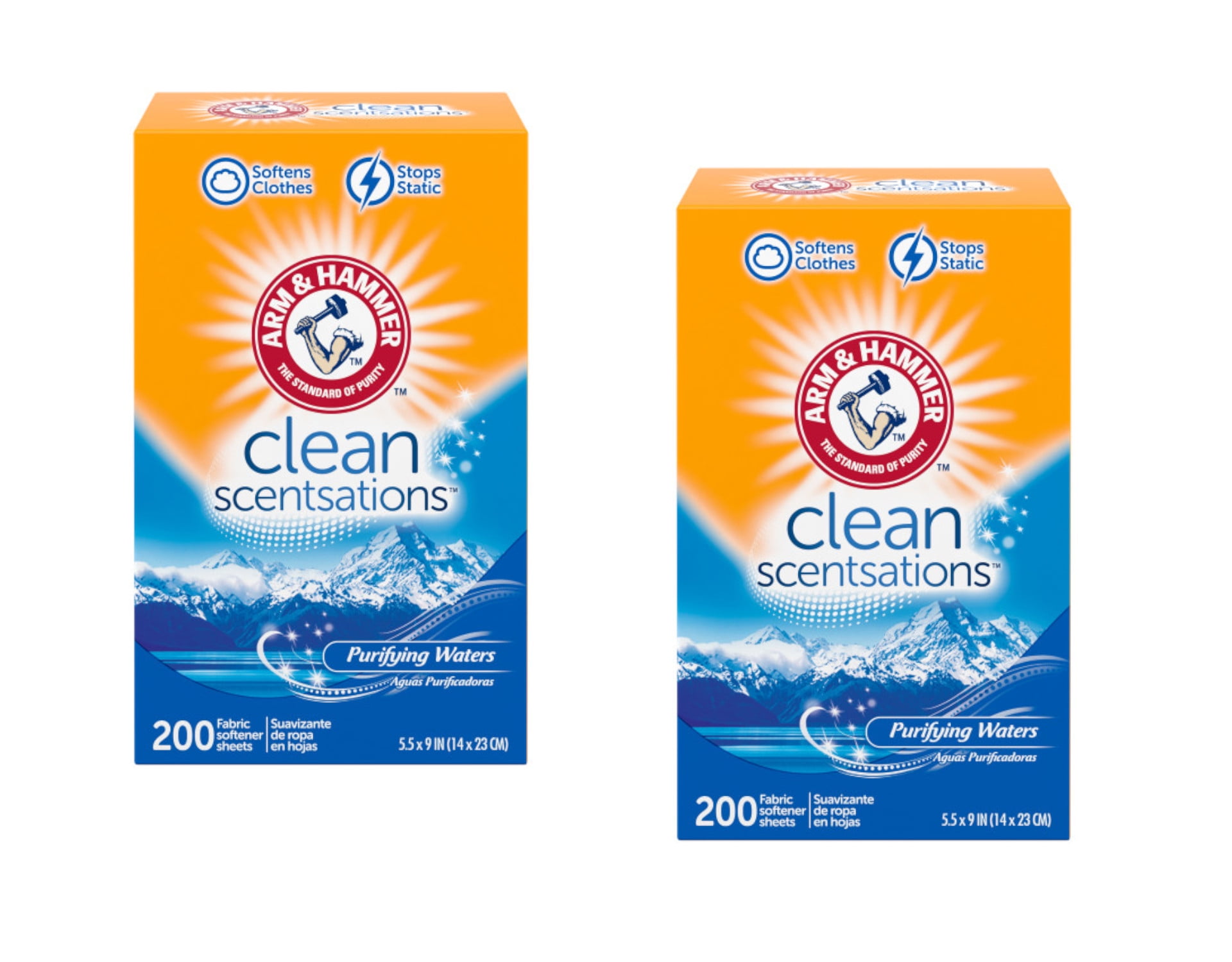 Arm & Hammer Clean Scentsations Fabric Softener Dryer Sheets, Purifying