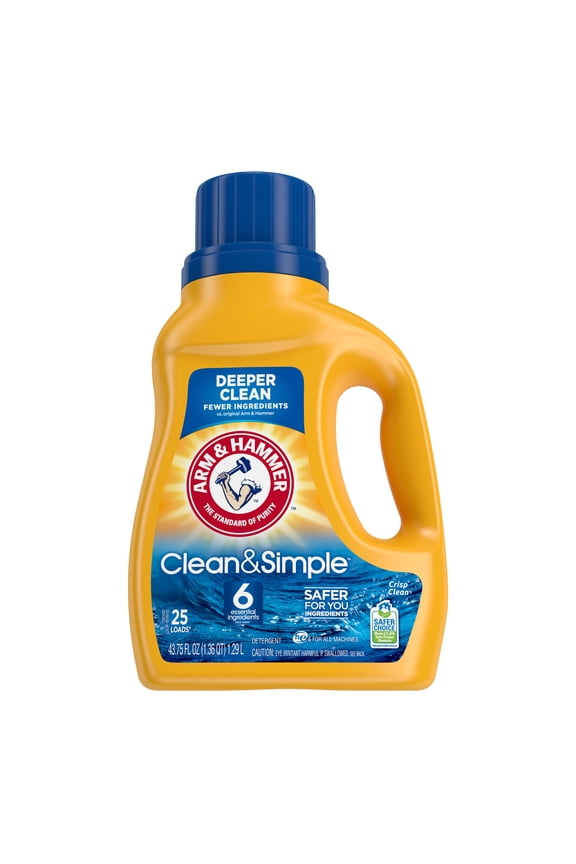 Clean & Simple, 25 Loads Liquid Laundry Detergent, 43.75 Fl oz, (packaging may vary)