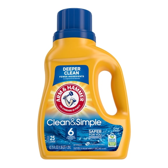 Arm & Hammer Clean & Simple, 25 Loads Liquid Laundry Detergent, 43.75 Fl oz, (packaging may vary)