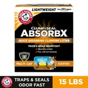 Arm & Hammer Clump & Seal AbsorbX Clumping Cat Litter, Multi-Cat Scented, 15 lb