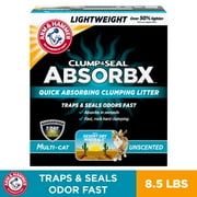 Arm & Hammer Clump & Seal AbsorbX Clumping Litter, Multi-Cat Unscented, 8.5 lb