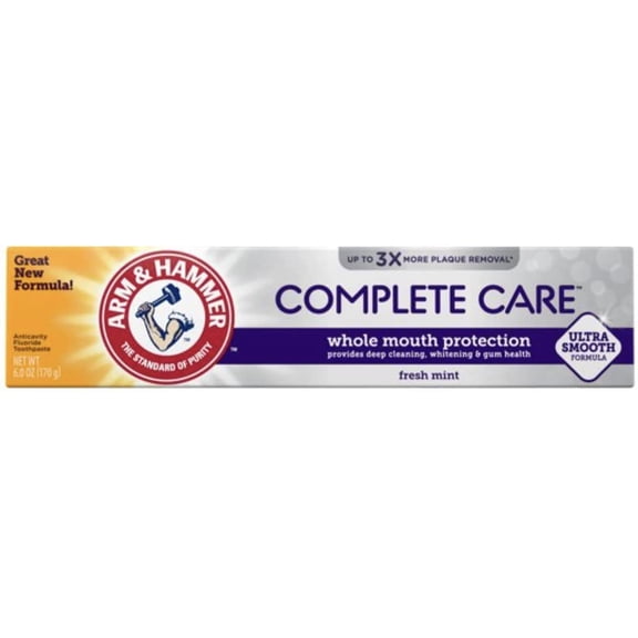 Arm & Hammer Complete Care Fluoride Anticavity Toothpaste, Fresh Mint 6 Oz (Pack Of 2)
