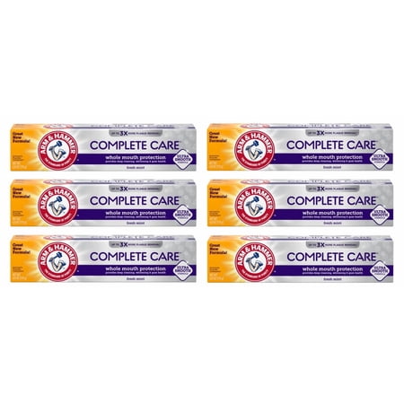 Arm & Hammer Complete Care Stain Defense Fluoride Anticavity Toothpaste, 6 Oz (Pack Of 6) (Packaging May Vary)
