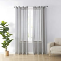 Arm & Hammer Contemporary Solid Print Grommet Sheer Curtain Panel, 59" x 95"