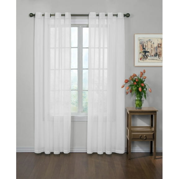 Arm & Hammer Curtain Fresh™ Odor-Neutralizing Sheer Voile Grommet 59 x 63 Curtain Panel in White