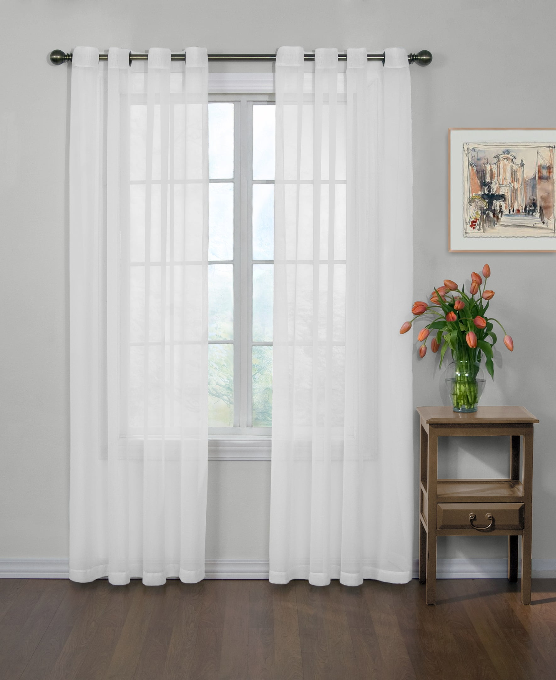Curtain Fresh Odor-Neutralizing Sheer Voile Grommet Curtain Panel
