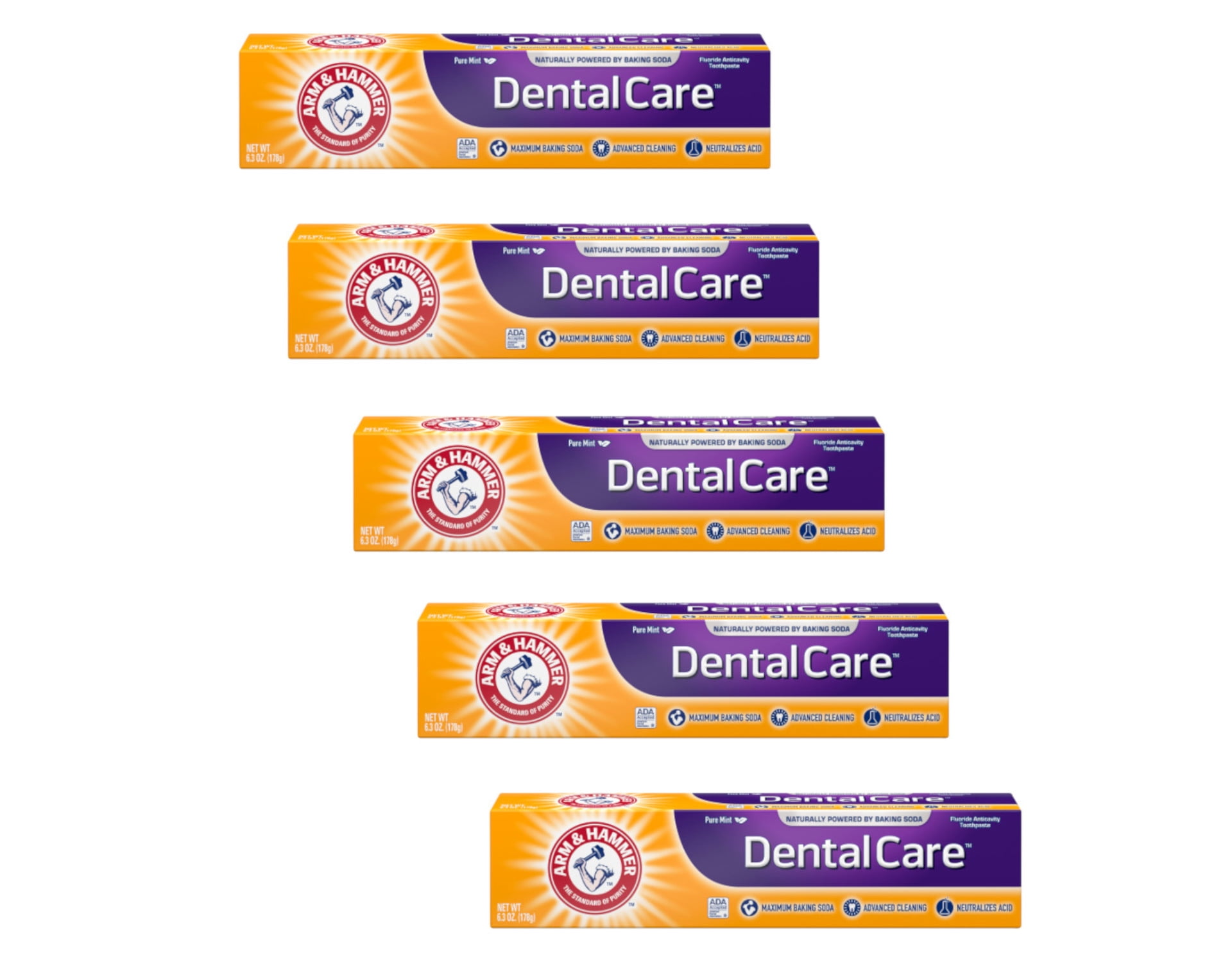 Arm & Hammer Dental Care Toothpaste, 6.3oz. Pack of 5
