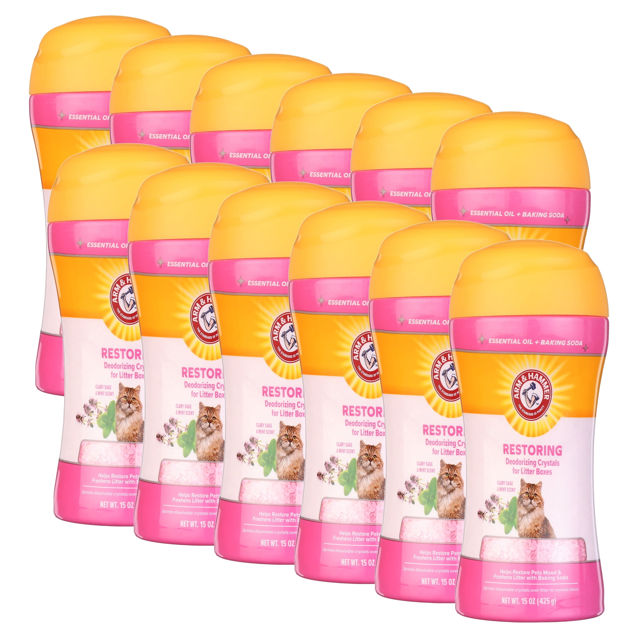 (12 pack) Arm & Hammer Deodorizing Cat Litter Crystals for Litter Boxes