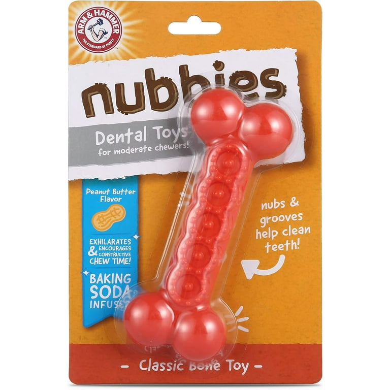 Arm Hammer Durable Nylon Dental Chew Toy for Dogs Peanut Butter Flavor