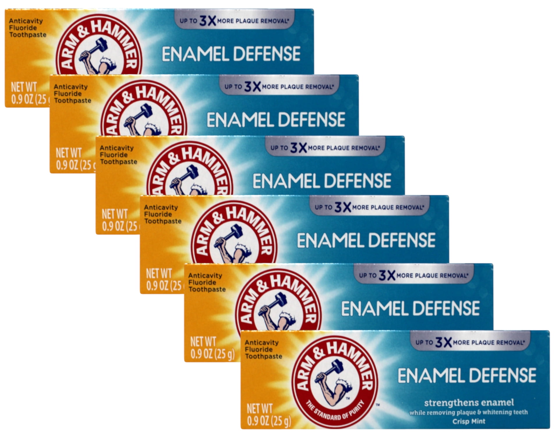 Arm & Hammer Enamel Defense Toothpaste .9 Oz Travel Size (Pack of 6