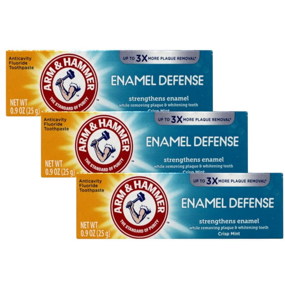 Arm & Hammer Enamel Defense Whitening Toothpaste .9 Oz Travel Size (Pack of 3)