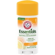 Arm & Hammer Essentials Deodorant- Orange Citrus- Solid Oval- 2.5oz- Made with Natural Deodorizers- Free From Aluminum, Parabens Phthalates