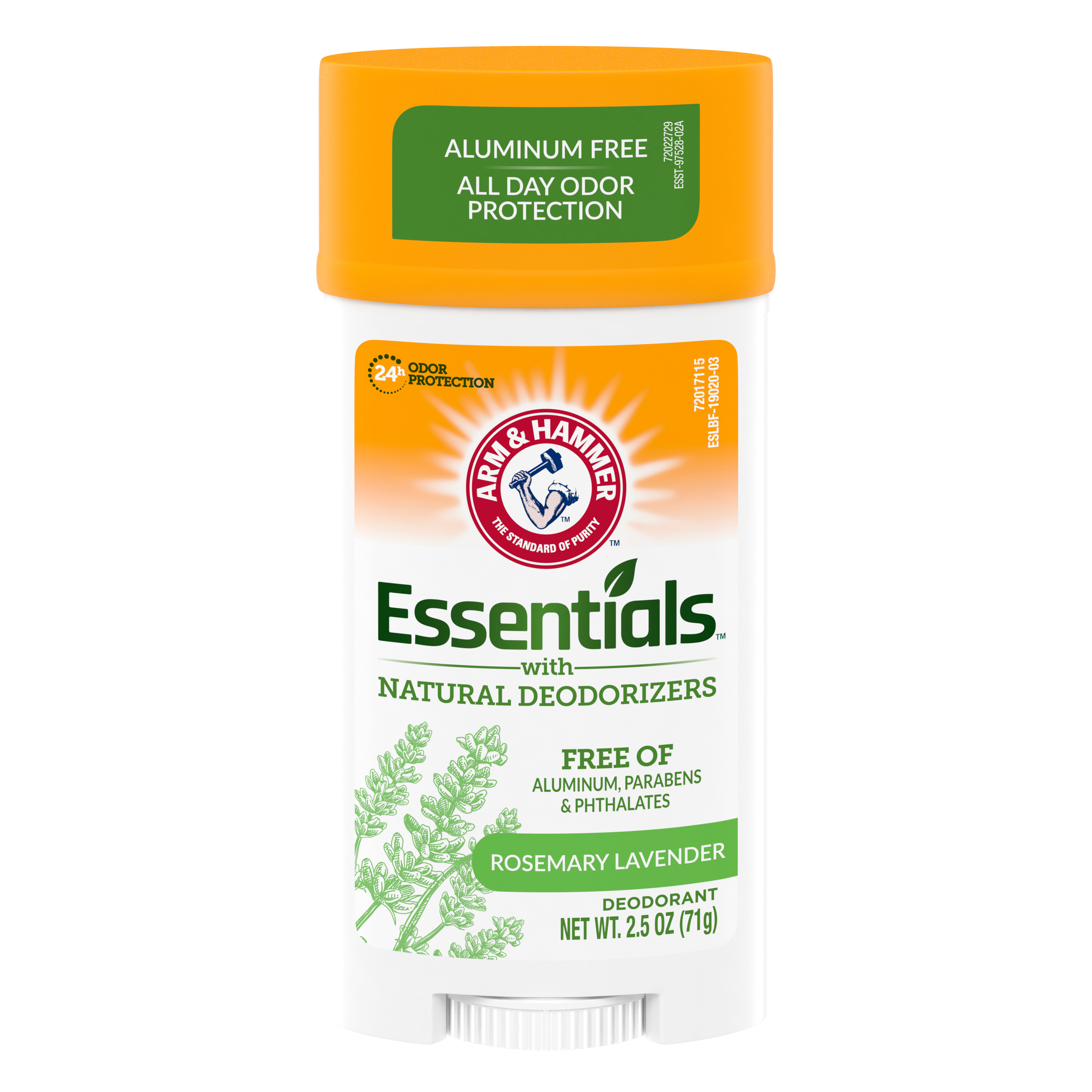 Arm & Hammer Essentials Deodorant- Fresh Rosemary Lavender- Wide Stick- 2.5oz- Made with Natural Deodorizers- Free From Aluminum, Parabens  Phthalates - image 1 of 7