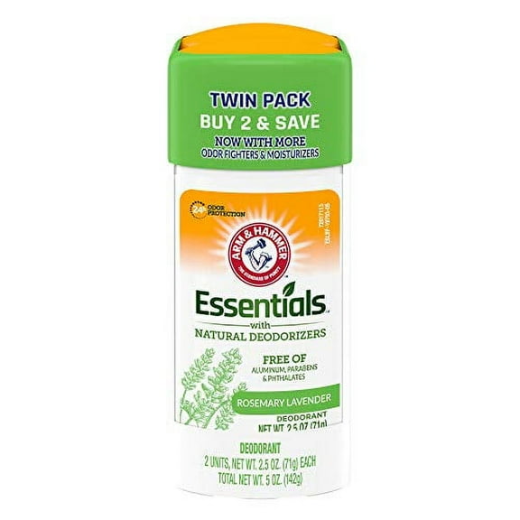 Arm & Hammer Essentials Deodorant- Rosemary Lavender Solid Oval Twin Pack, Ea 2.5 oz, 2 Pack