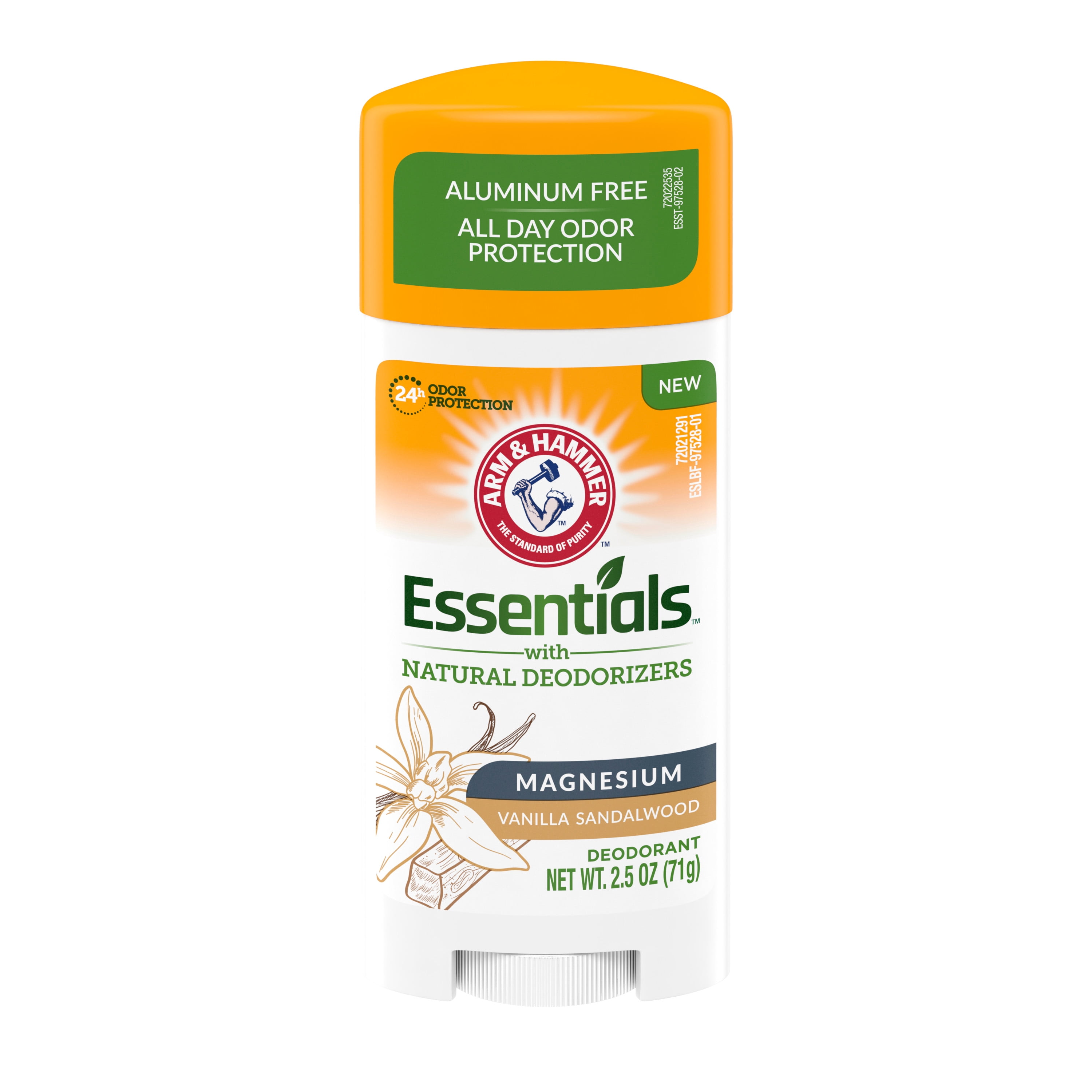 Arm & Hammer Essentials Deodorant with Magnesium, Vanilla Sandalwood, Aluminum Free Paraben Free