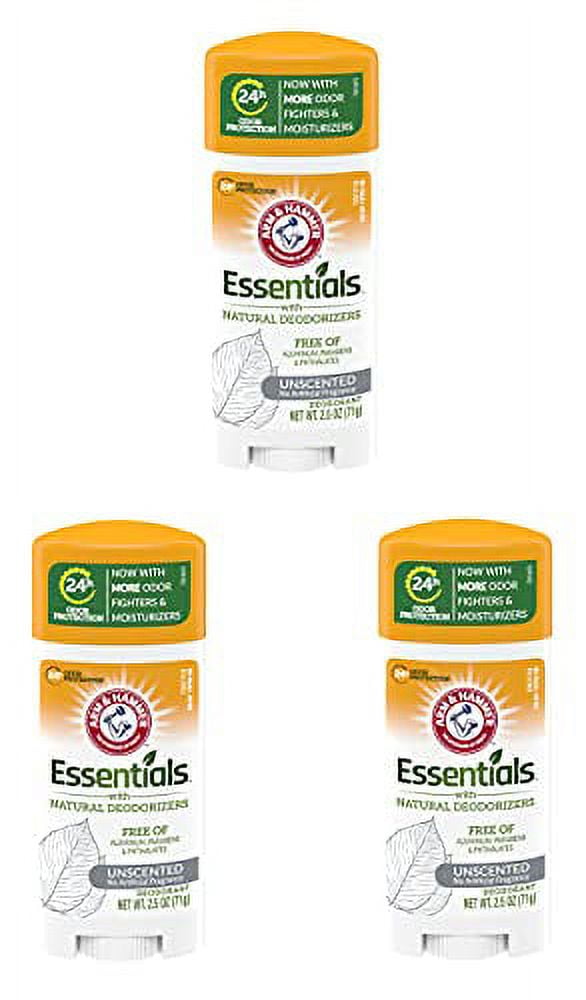 Arm & Hammer Essentials Deodorant with Natural Deodorizers, Unscented