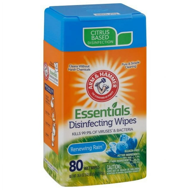Arm & Hammer Essentials Disinfecting Wipes, Lemon Orchard 2Pack, 110