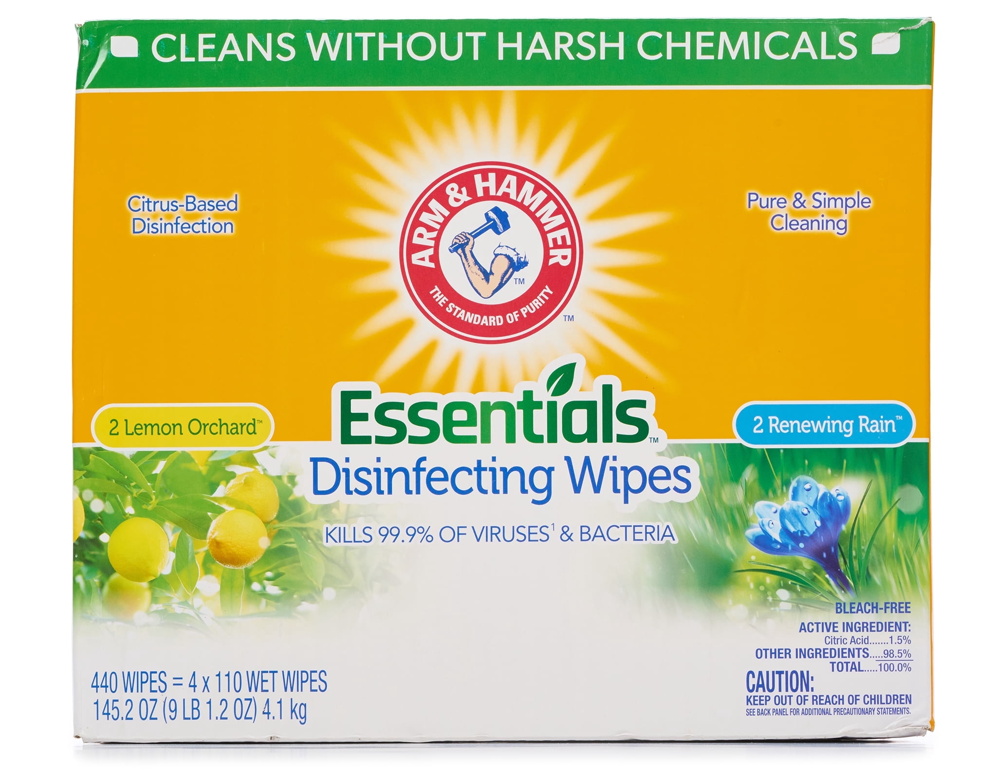 110-Count Lemon Orchard and Renewing Rain Disinfecting Wipes (4-Pack)
