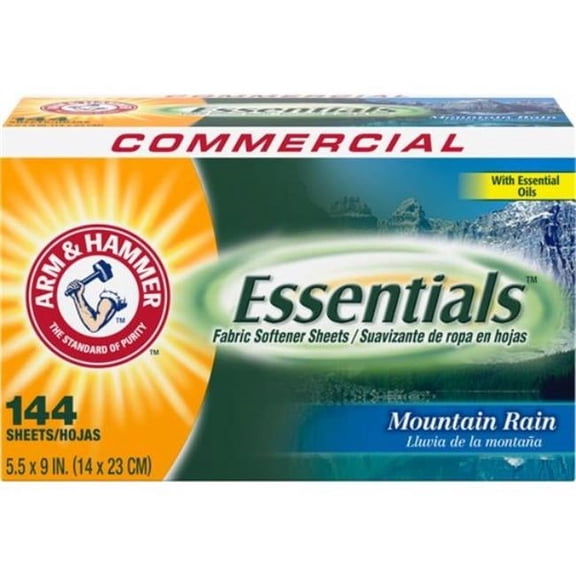 Arm & Hammer Essentials Fabric Softener Sheets, White - Mountain Scent - Pack of 6