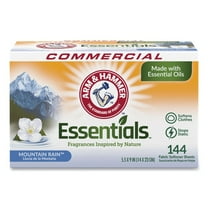 Arm & Hammer Essentials Mountain Rain Fabric Softener Sheets, 144 Count (Pack of 6)