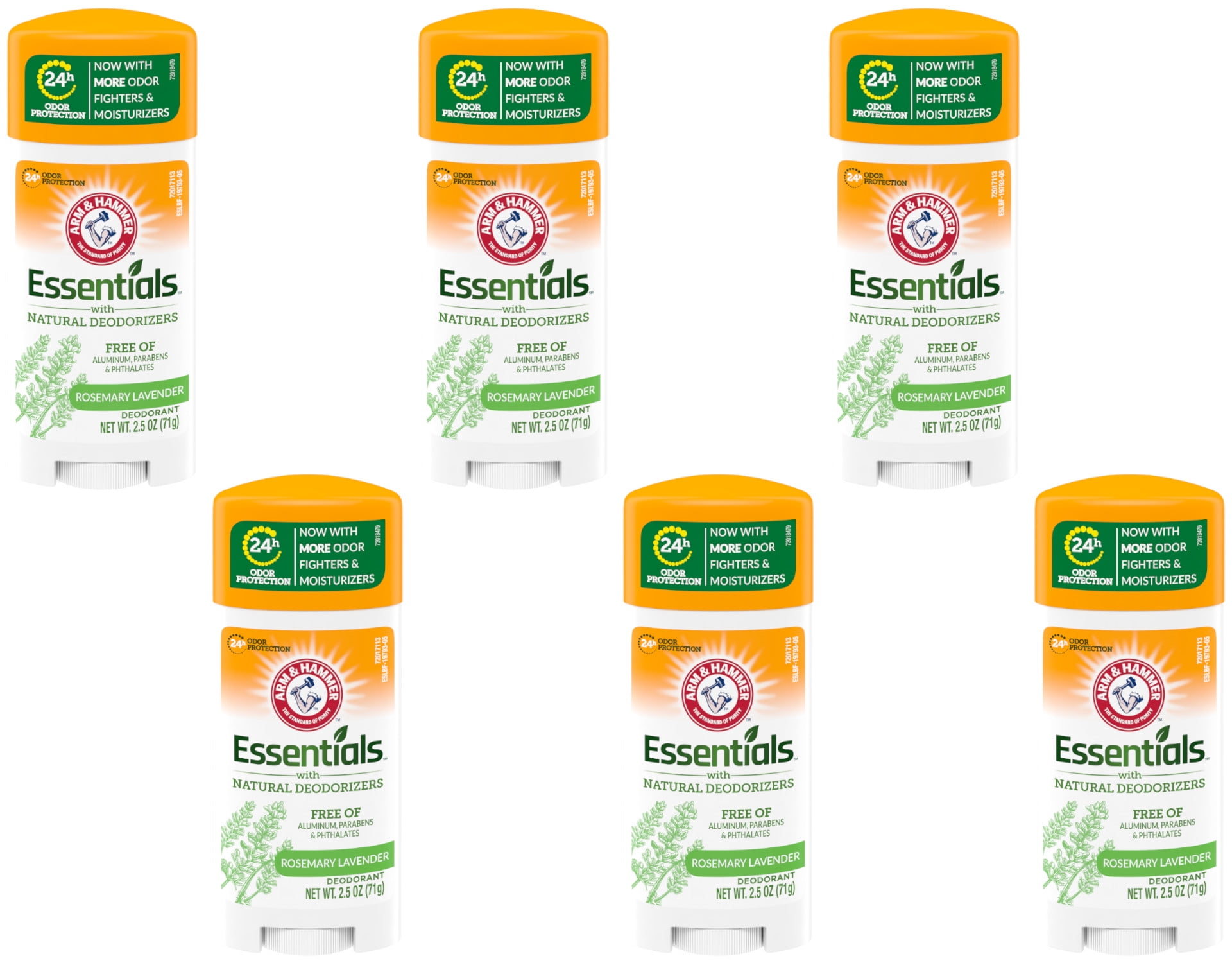 Arm & Hammer Essentials Natural Deodorant Rosemary Lavender 2.5 oz (Pack of 6)