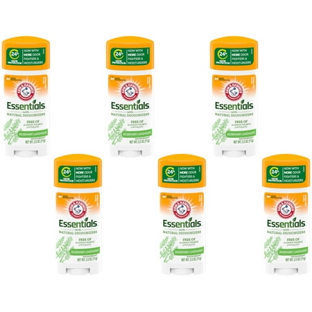 Arm & Hammer Essentials Natural Deodorant Rosemary Lavender 2.5 oz (Pack of 6)