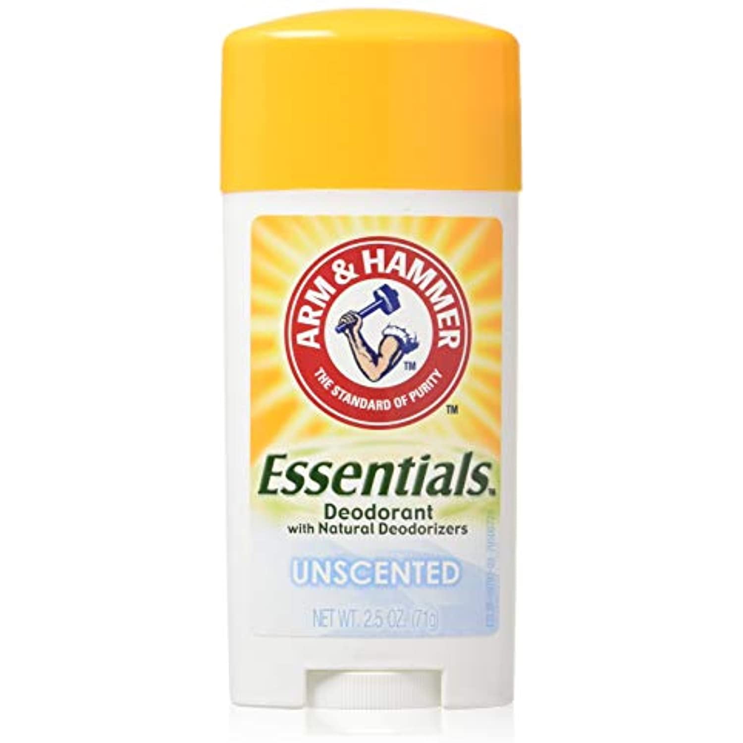 Arm & Hammer Essentials Natural Deodorant, Unscented 2.5Oz (Pack Of 3)