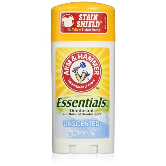 Arm & Hammer Essentials Solid Deodorant, Unscented,2.5 oz, 6 Count