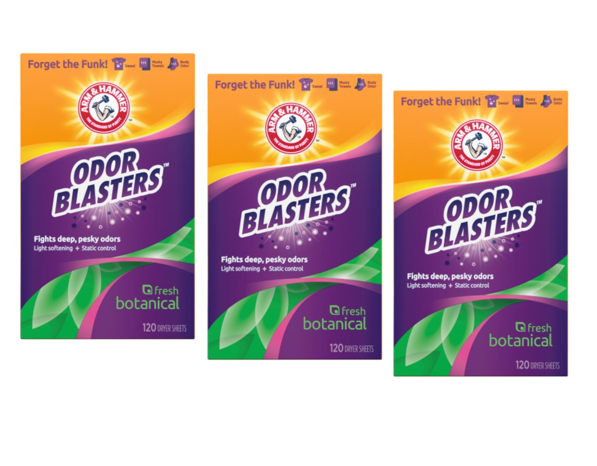 Arm & Hammer Fabric Softener Dryer Sheets, Odor Blaster Fresh Botanical Scent, 120 Count 3