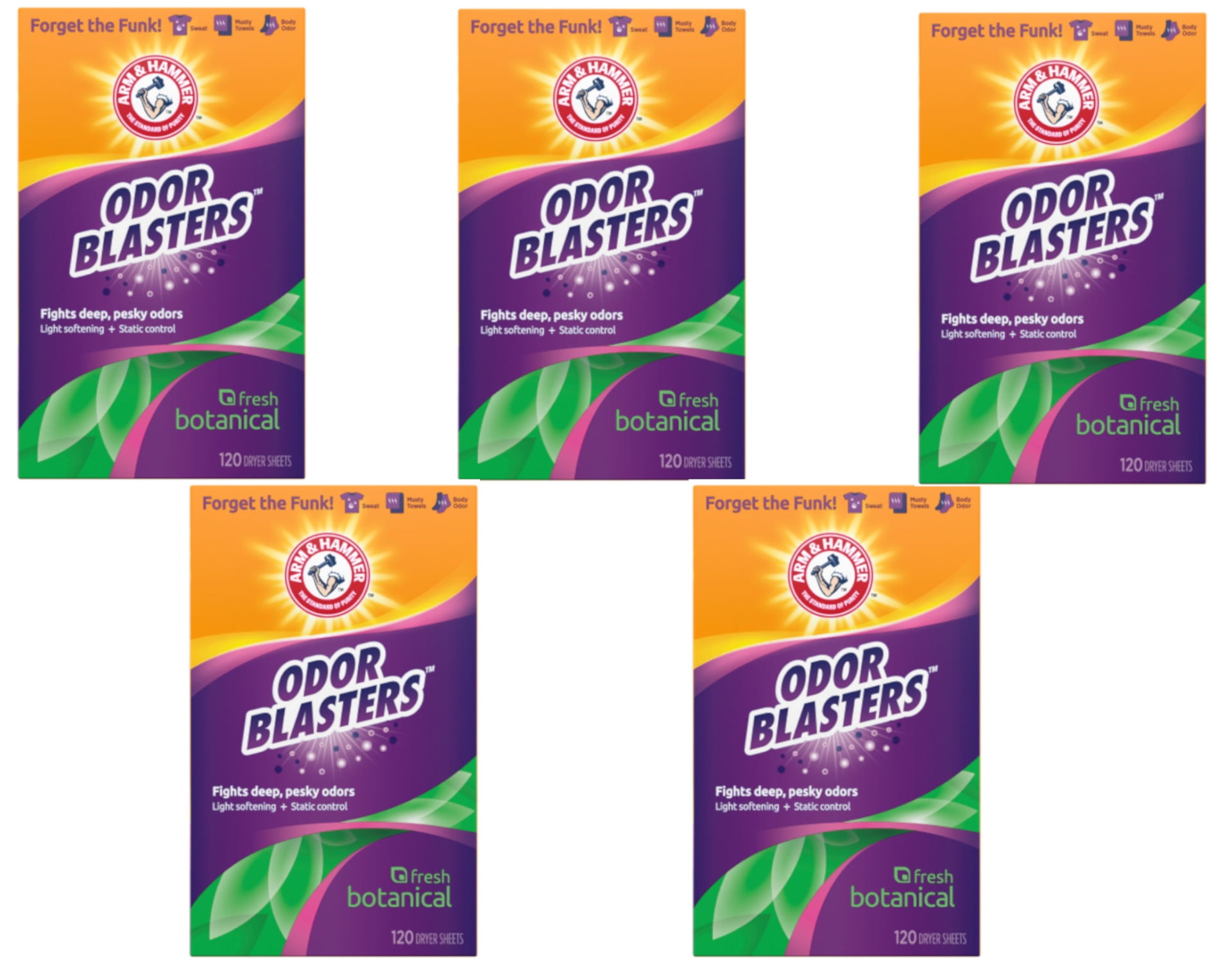 Arm & Hammer Fabric Softener Dryer Sheets, Odor Blaster Fresh Botanical