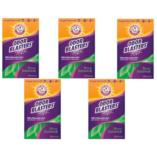 Arm & Hammer Fabric Softener Dryer Sheets, Odor Blaster Fresh Botanical