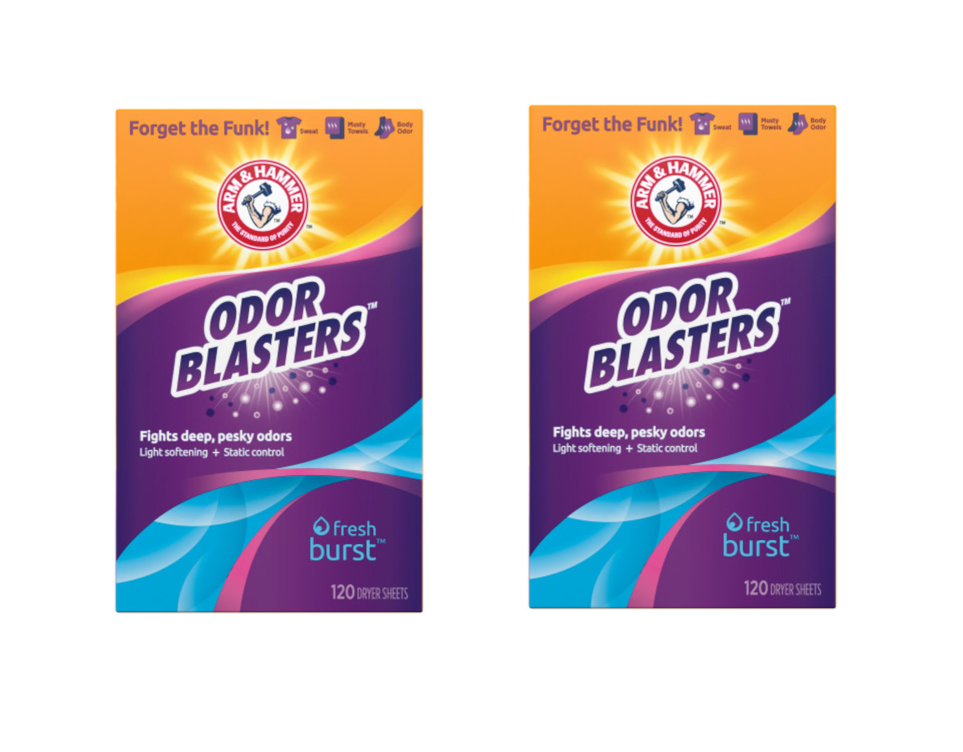Arm & Hammer Fabric Softener Dryer Sheets, Odor Blaster Fresh Burst