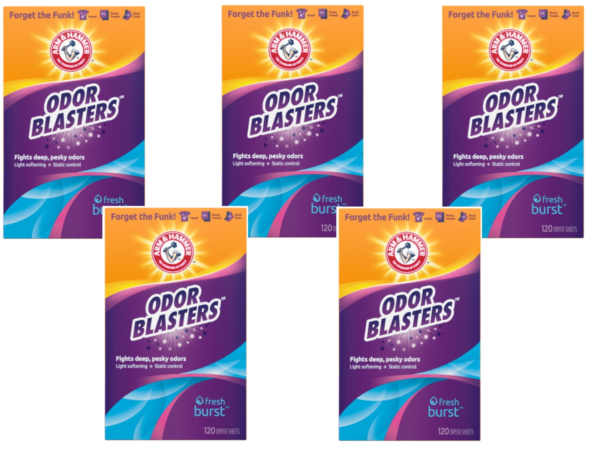 Arm & Hammer Fabric Softener Dryer Sheets, Odor Blaster Fresh Burst