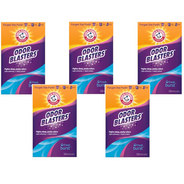 Arm & Hammer Fabric Softener Dryer Sheets, Odor Blaster Fresh Burst