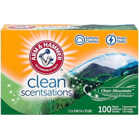 Arm & Hammer Fabric Softener Sheets Clean Scentsations 1 Ea (Pack of 2)