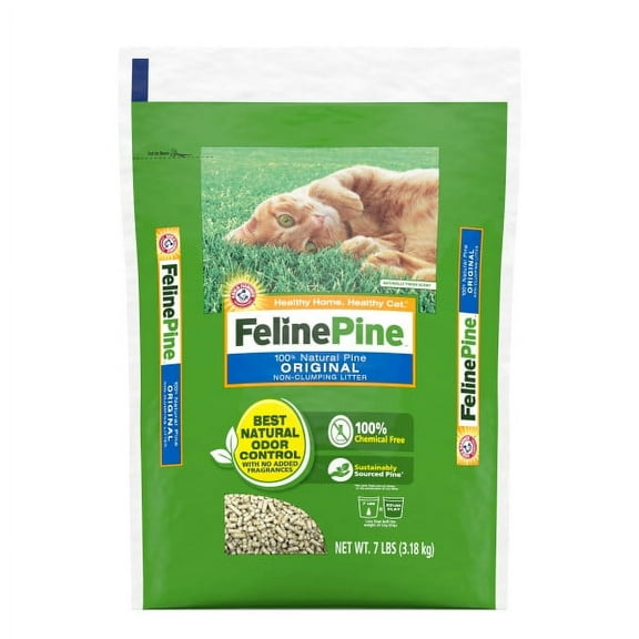Arm & Hammer Feline Pine 100% Natural Original Non-Clumping Cat Litter, 7 Lbs.