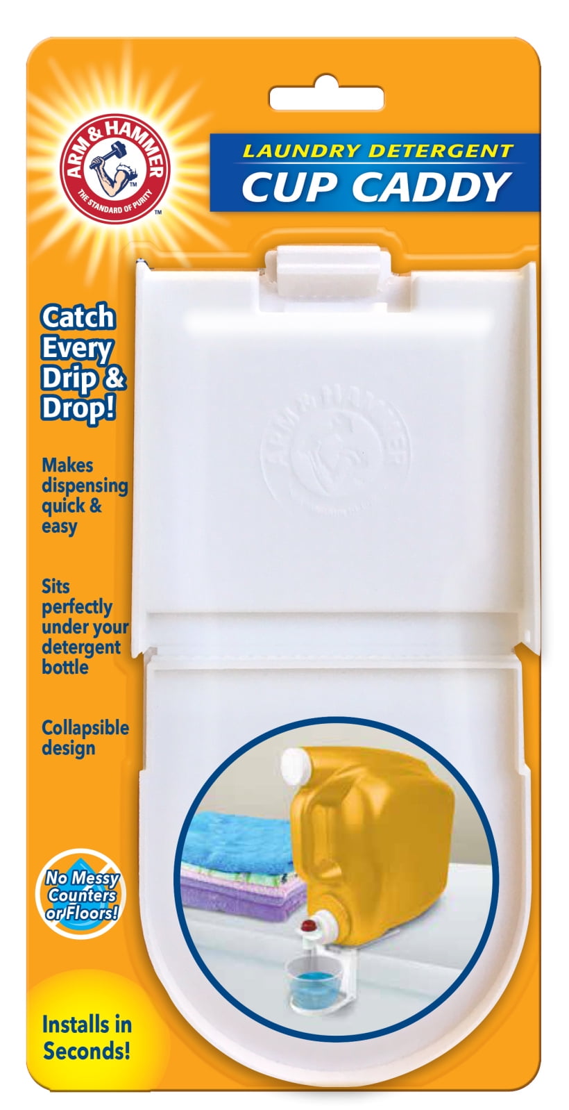 Arm & Hammer Flat Folding Laundry Detergent Cup Caddy
