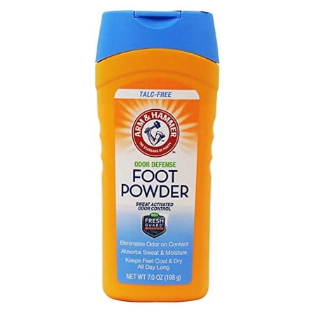 Arm + Hammer Foot Powder Odor Defense Eliminator and Moisture Absorber For Shoes and Work Boots 7 Ounce Pack of 3