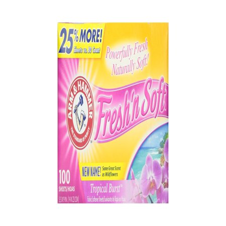Arm & Hammer Fresh n' Soft Fabric Softener Sheets, Tropical Burst (Pack of 6)