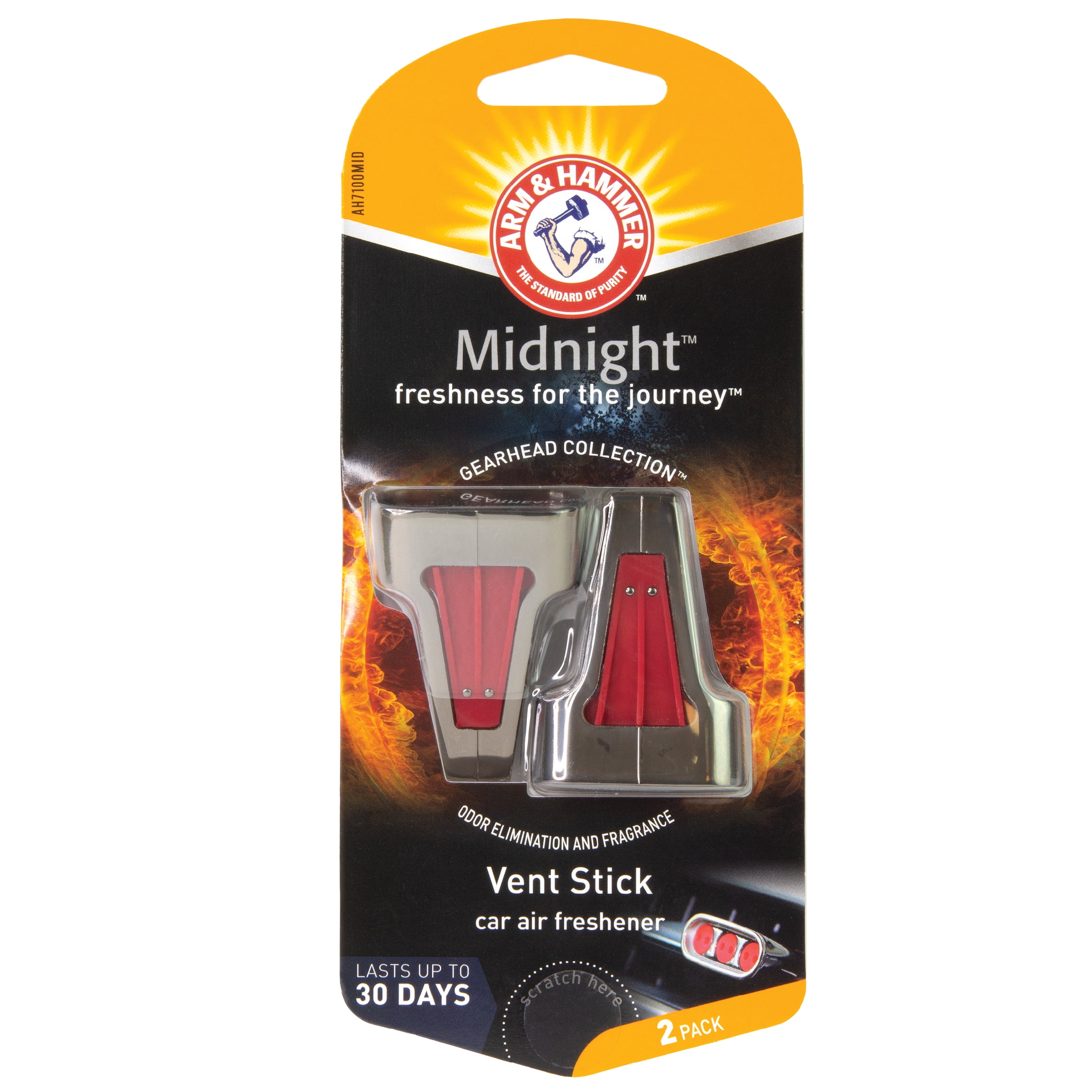 Arm & Hammer Gearhead AH7100MID Vent Sticks Car Air Freshener (Midnight