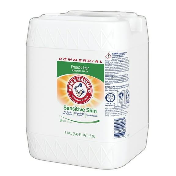 Arm & Hammer HE Compatible Liquid Detergent, Unscented, 5 gal Pail