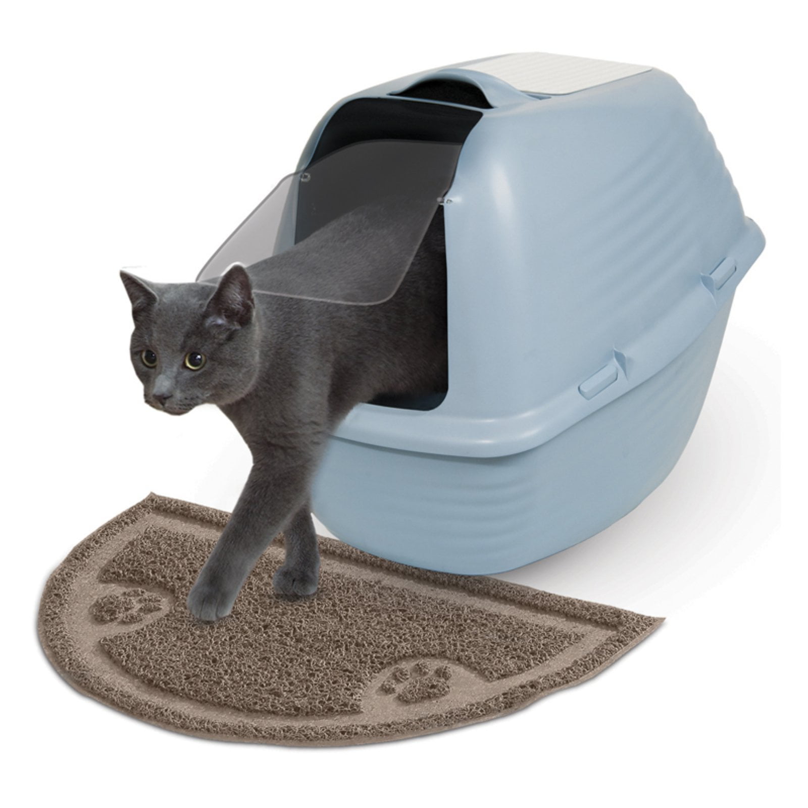 So Phresh Tan Half-Moon Cat Litter Trapper Mat, 23.5 L X 14 W